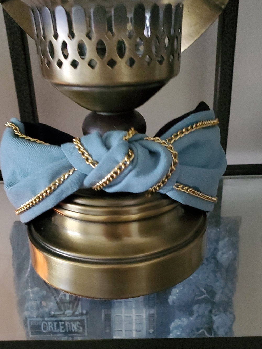 Chic Blue and Gold Padded Hairband And Black Satin Feel Headbands - Picture 9 of 12
